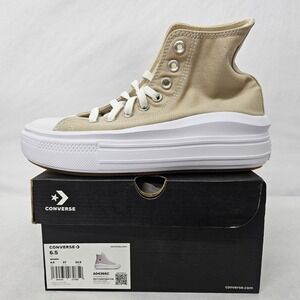 Converse Womens Chuck Taylor All Star Move Platform Sneaker A04365C Beige Sz 6.5
